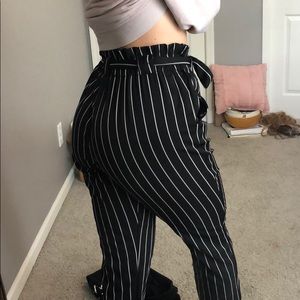 Pin striped black and white dress pants
